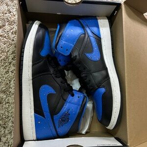 Nike Air Jordan 1 Retro High OG Black and Blue Sneakers
